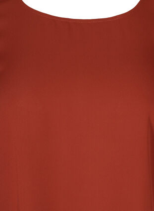 Ensfarget bluse med 3/4-ermer, Fired Brick, Packshot image number 2