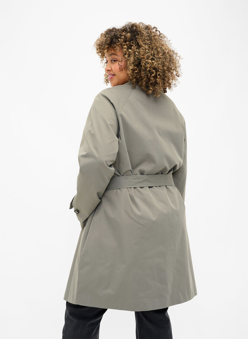 Trenchcoat med lommer og belte, Sea Spray, Model image number 1