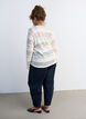 Bluse med blonder og lange ermer, Vanilje, Model image number 2
