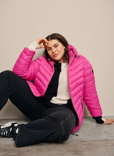 Lettvektsjakke med hette, Rose Violet, Image image number 0