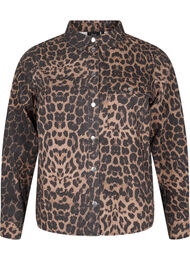 Canvasjakke med leopardmønster, Leo AOP