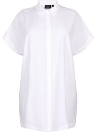 Lang skjorte i viskose med korte ermer, Bright White