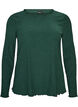 Strukturert bluse med b&oslash;lgede kanter, Gr&oslash;nn, Packshot image number 0