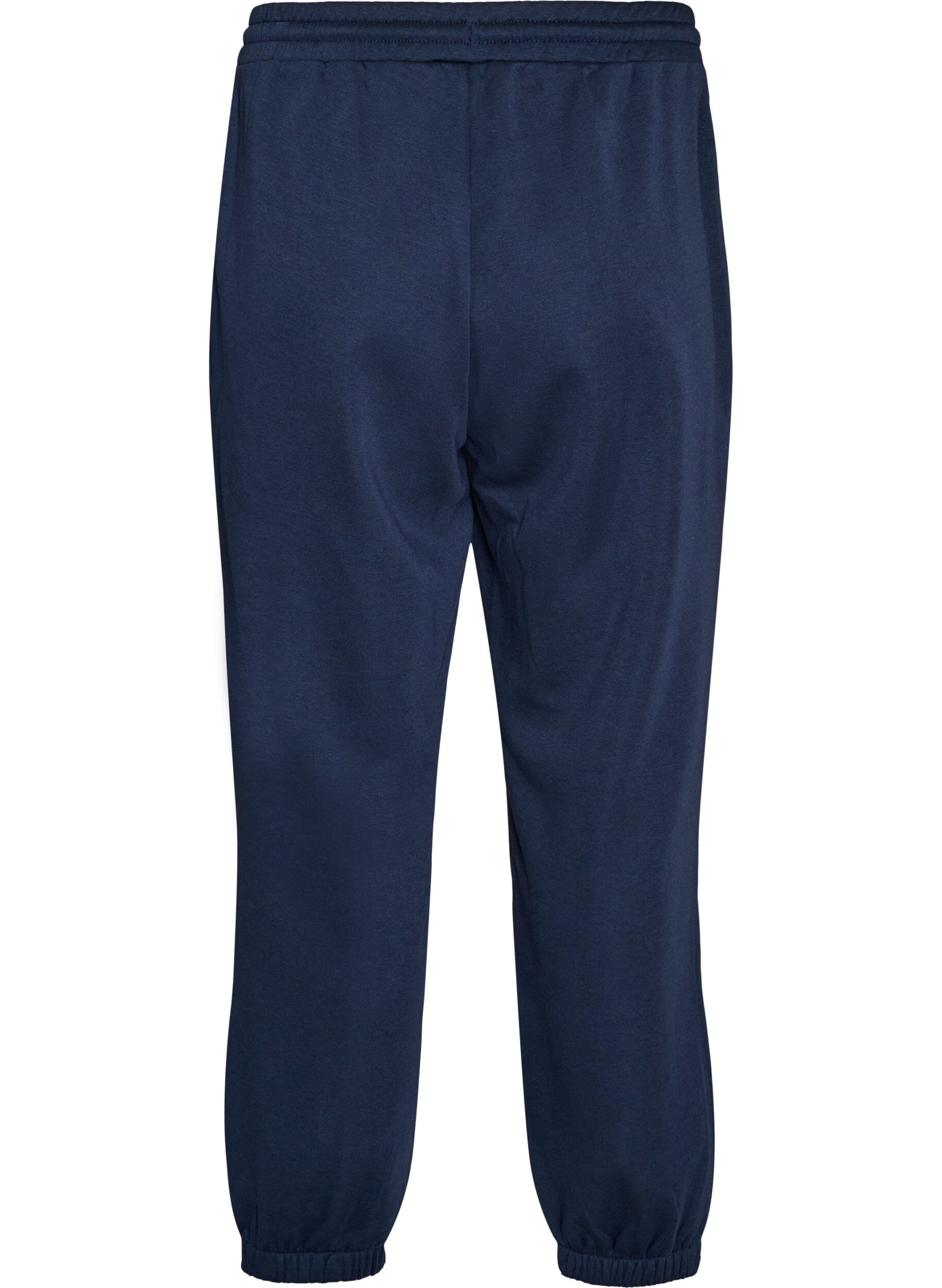 ZizziJoggebukser med h&oslash;y midje og sn&oslash;ring, Bl&aring;, Packshot image number 1