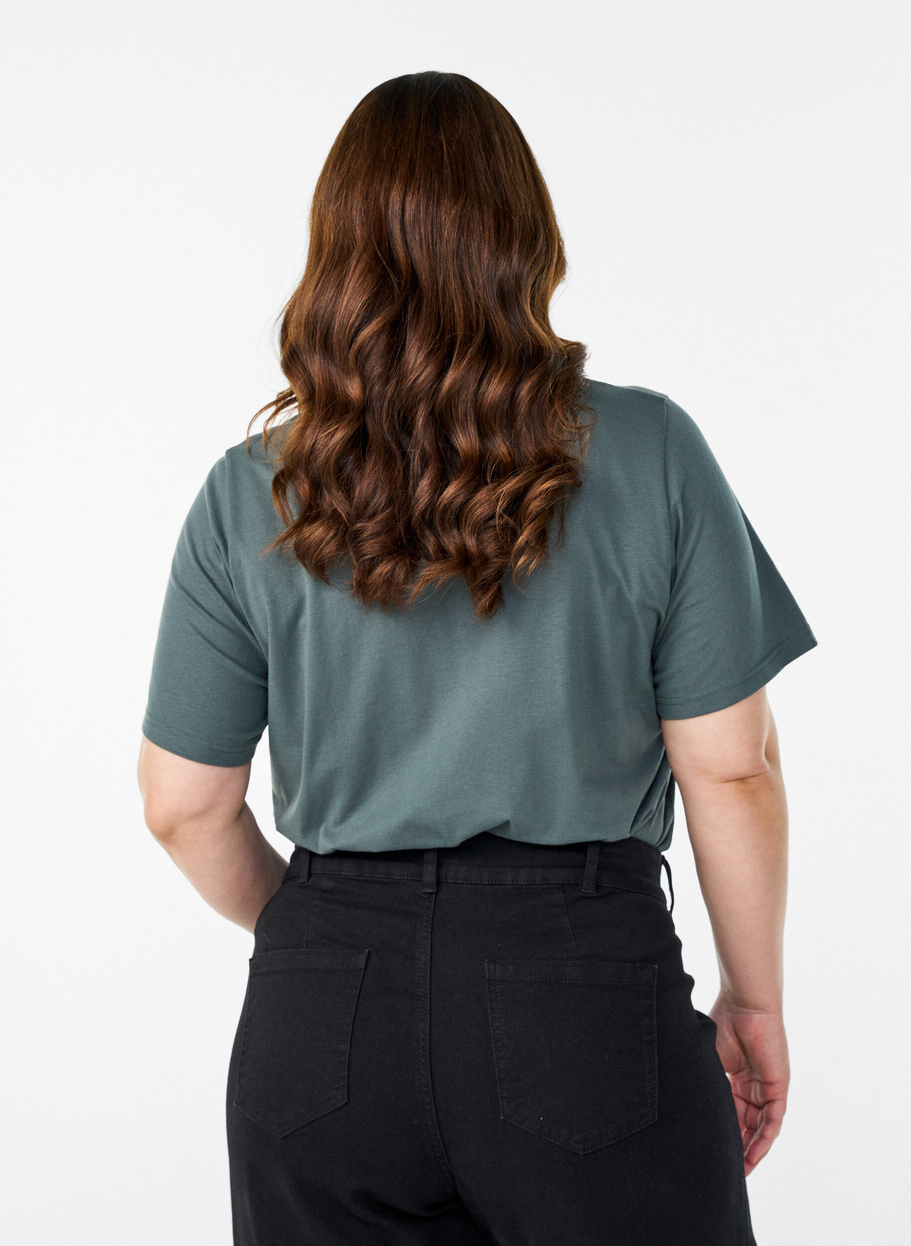 ZizziT-skjorte med trykk, Gr&oslash;nn, Model image number 2