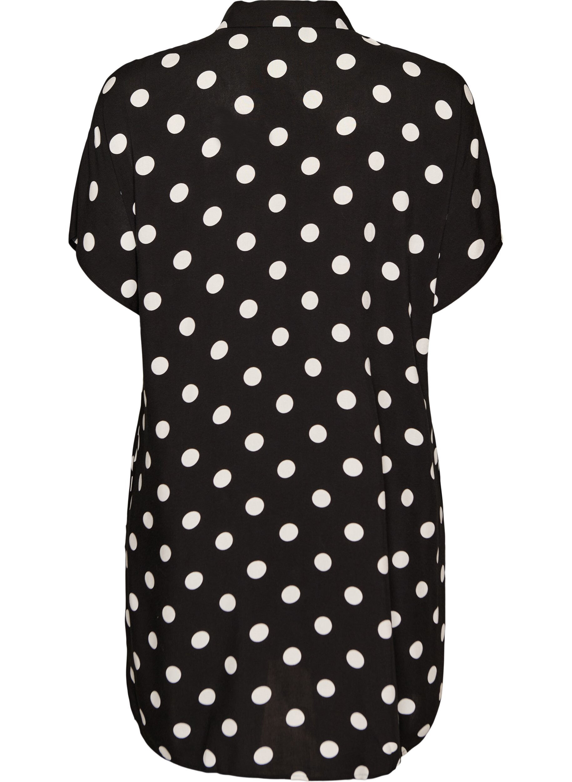 Zizzi Loose fit lang skjorte i viskose, Vanilje, Packshot image number 1