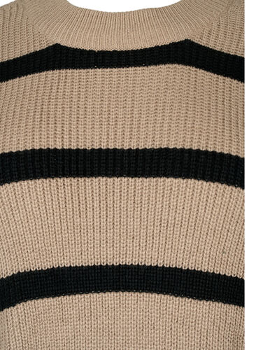 FLASH - Strikket genser med striper, Fungi/Black Stripe, Packshot image number 2