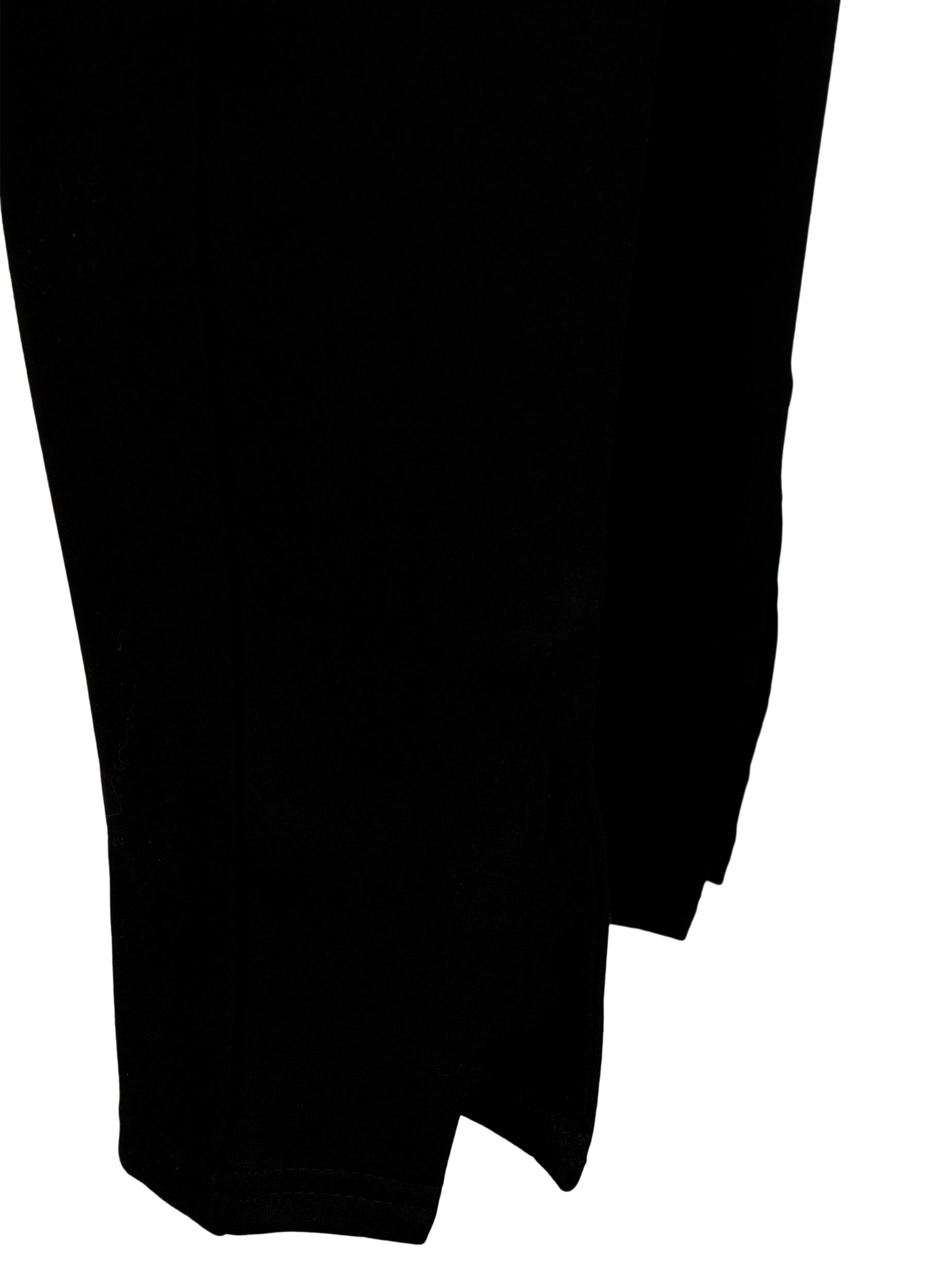 Zizzi Viscose-leggings med knappdetaljer, Svart, Packshot image number 3