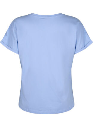 T-skjorte i økologisk bomull med engelsk broderi, Serenity, Packshot image number 1
