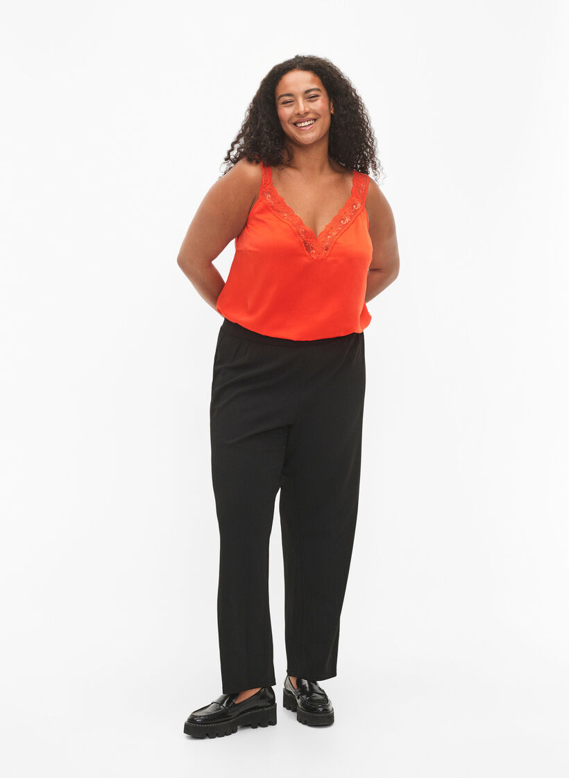 FLASH – Topp med V-hals og blondekant, Orange.com, Model image number 2