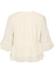 Bluse med 3/4-ermer og volangdetaljer, Vanilje, Packshot image number 1