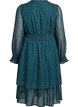 Midikjole i chiffon med prikket mønster, Grønn, Packshot image number 1