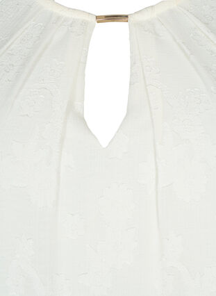 Kortermet bluse med struktur, Warm Off-white, Packshot image number 2