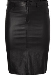 Coated skjørt med splitter, Black