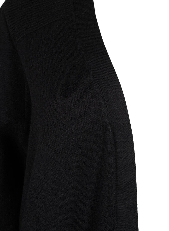 Lang strikket cardigan med lommer, Black, Packshot image number 2