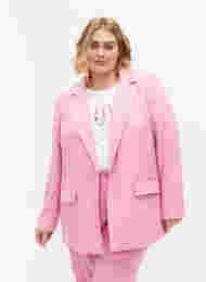 Melert blazer med knappelukking, Rosebloom, Model