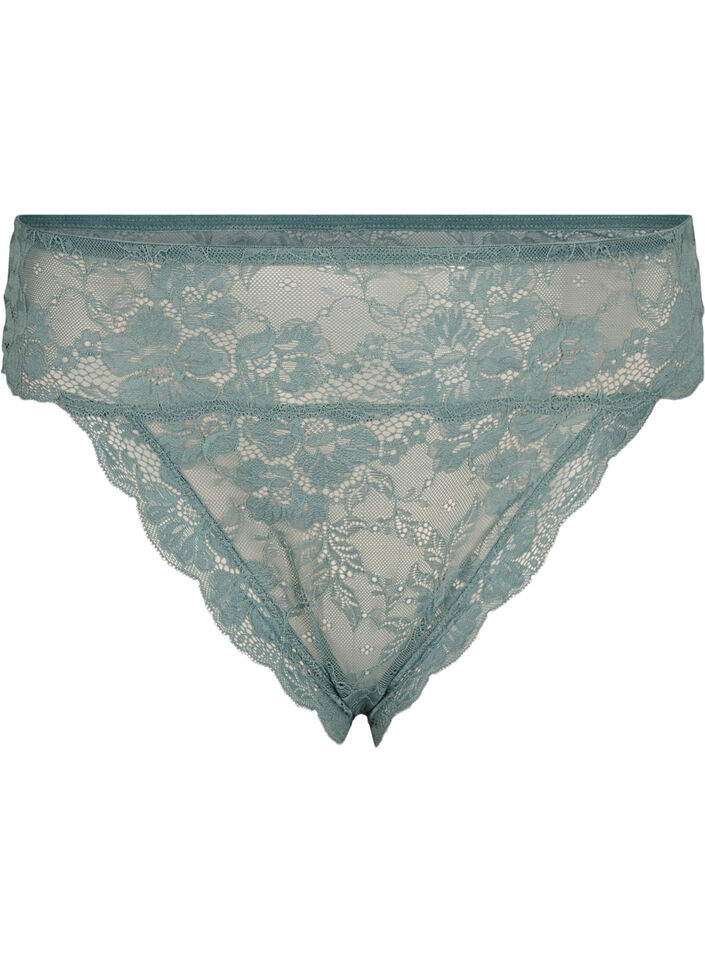 Brazilian truse med normal høyde i livet, Balsam Green, Packshot image number 0