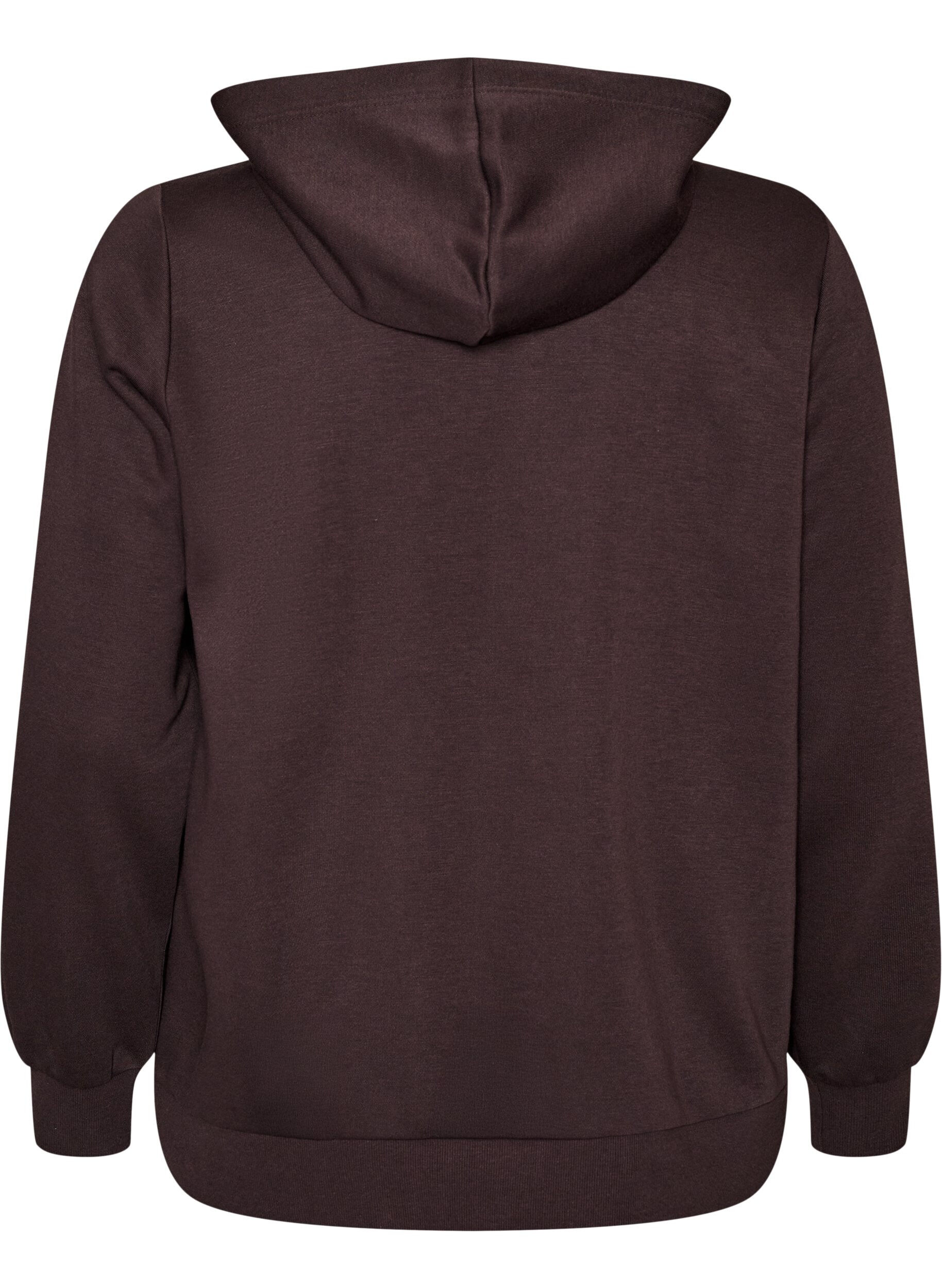 ZizziHettegenser med glidel&aring;s og lommer, Brun, Packshot image number 1