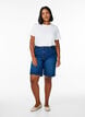 FLASH - Løse denimshorts med høy midje, Blå, Model image number 1