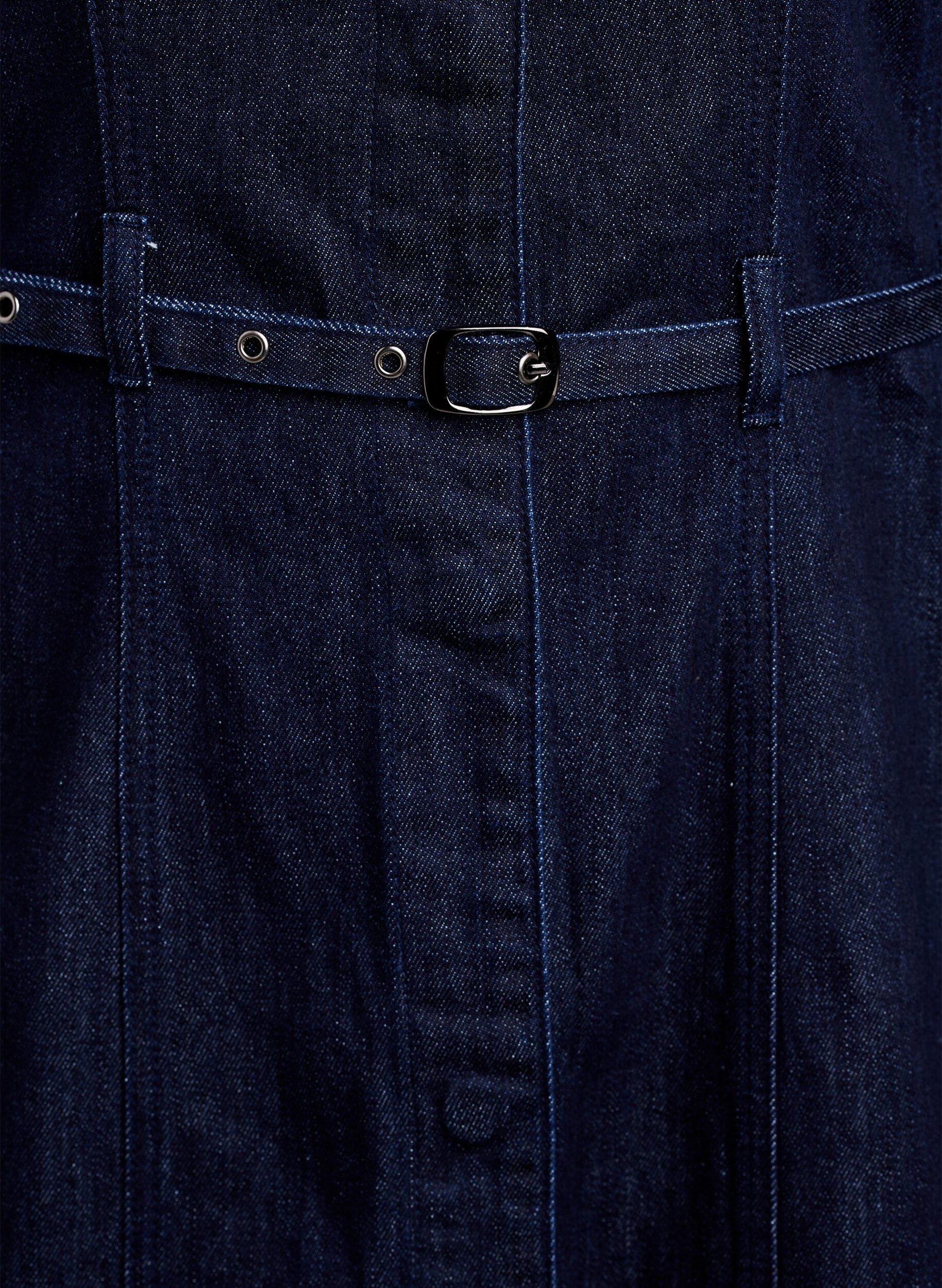 ZizziDenimkjole med belte og 3/4-ermer, Bl&aring;, Packshot image number 3