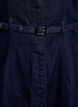 Denimkjole med belte og 3/4-ermer, Bl&aring;, Packshot image number 3