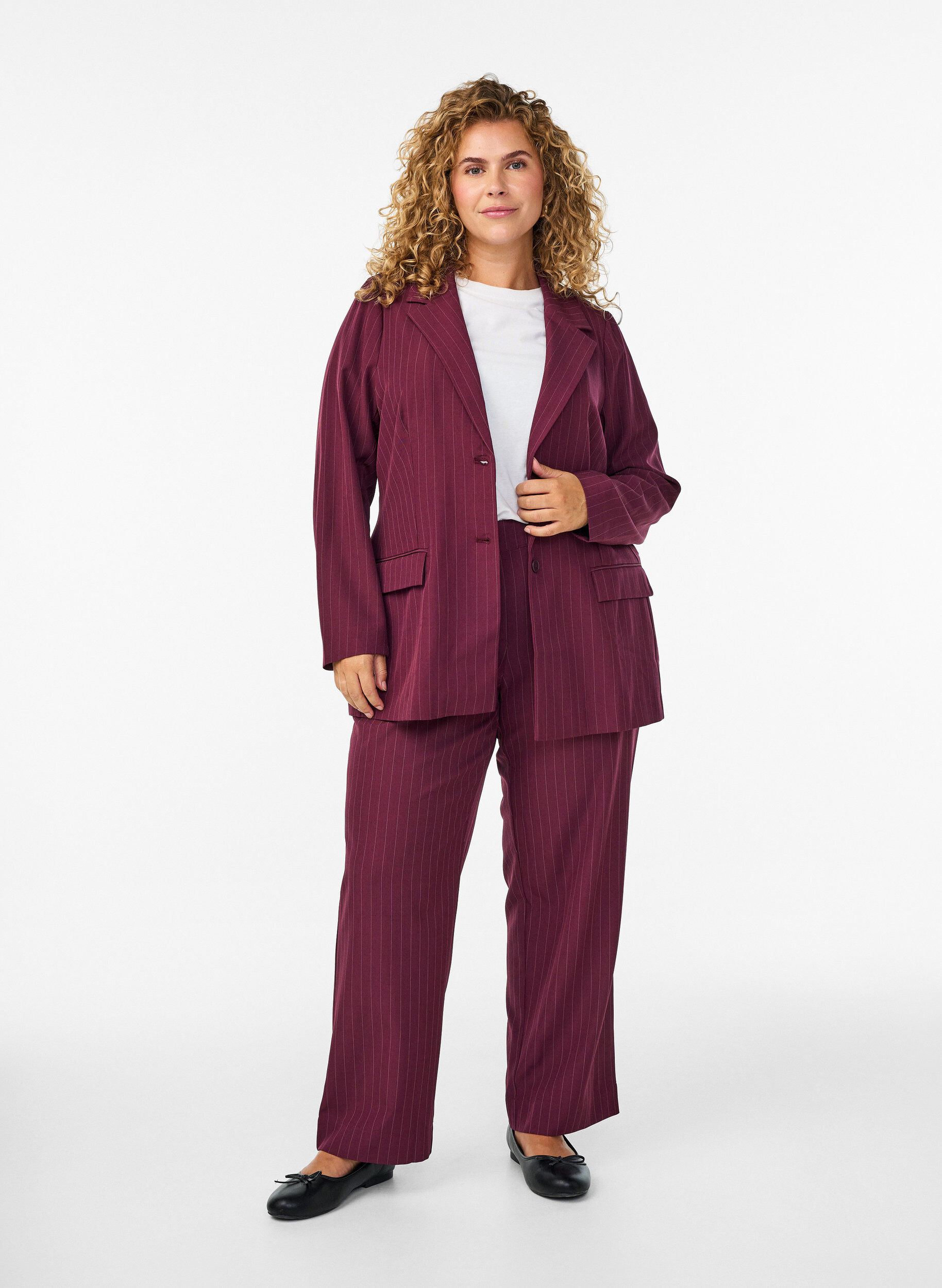 Zizzi FLASH - Blazer med lommer og splitter, R&oslash;d, Model image number 1