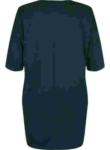 Melert kjole med 3/4-ermer og V-hals, Ponderosa Mel., Packshot image number 1