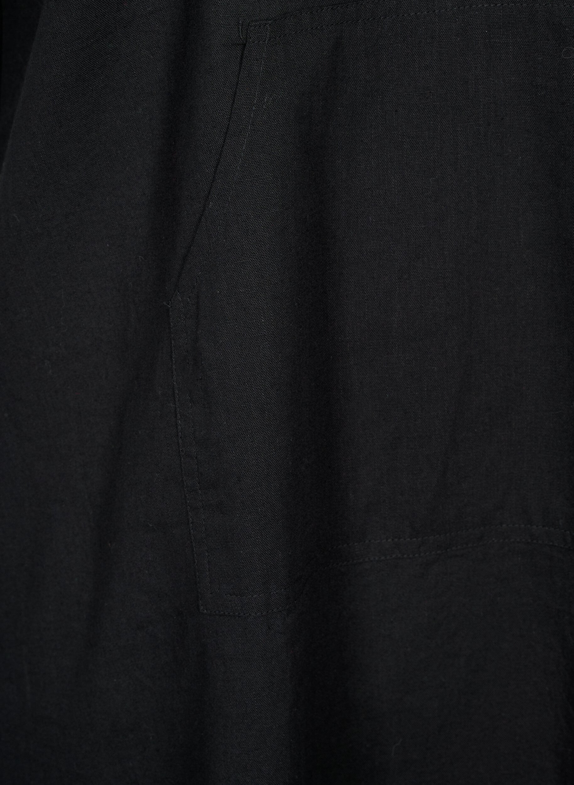 Zizzi Hettekjole i bomullsblanding med lin, Black, Packshot image number 3