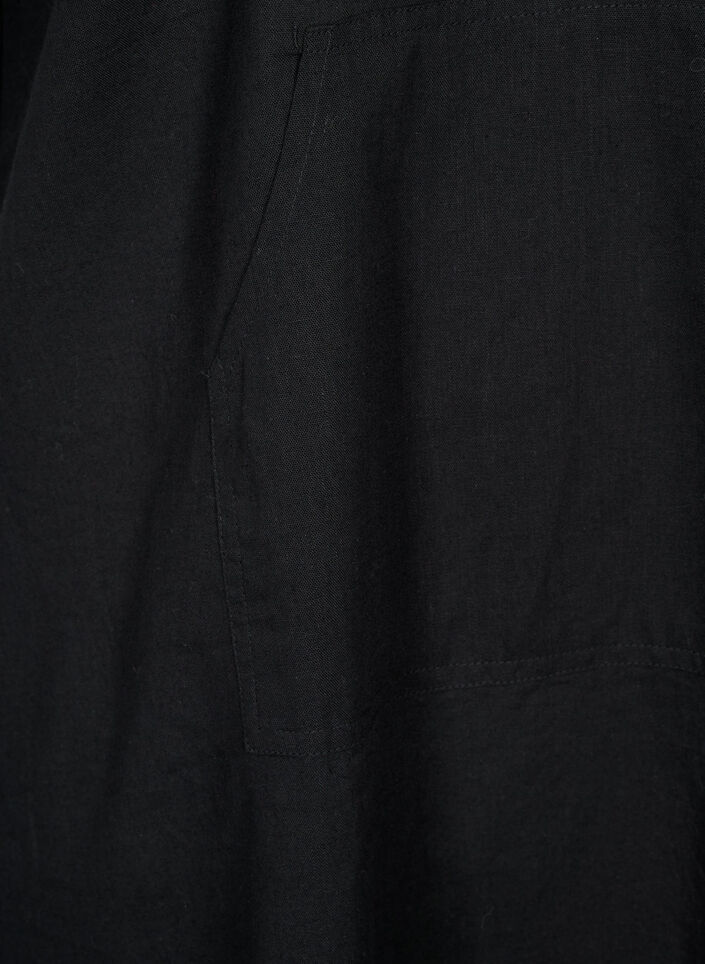 Hettekjole i bomullsblanding med lin, Black, Packshot image number 3