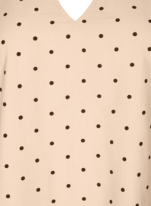 Zizzi Bluse med løse ermer og v-hals, Beige, Packshot image number 2