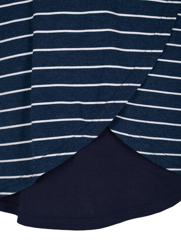Stripete bluse til gravide med 3/4-ermer, Blue Stripe , Packshot image number 3