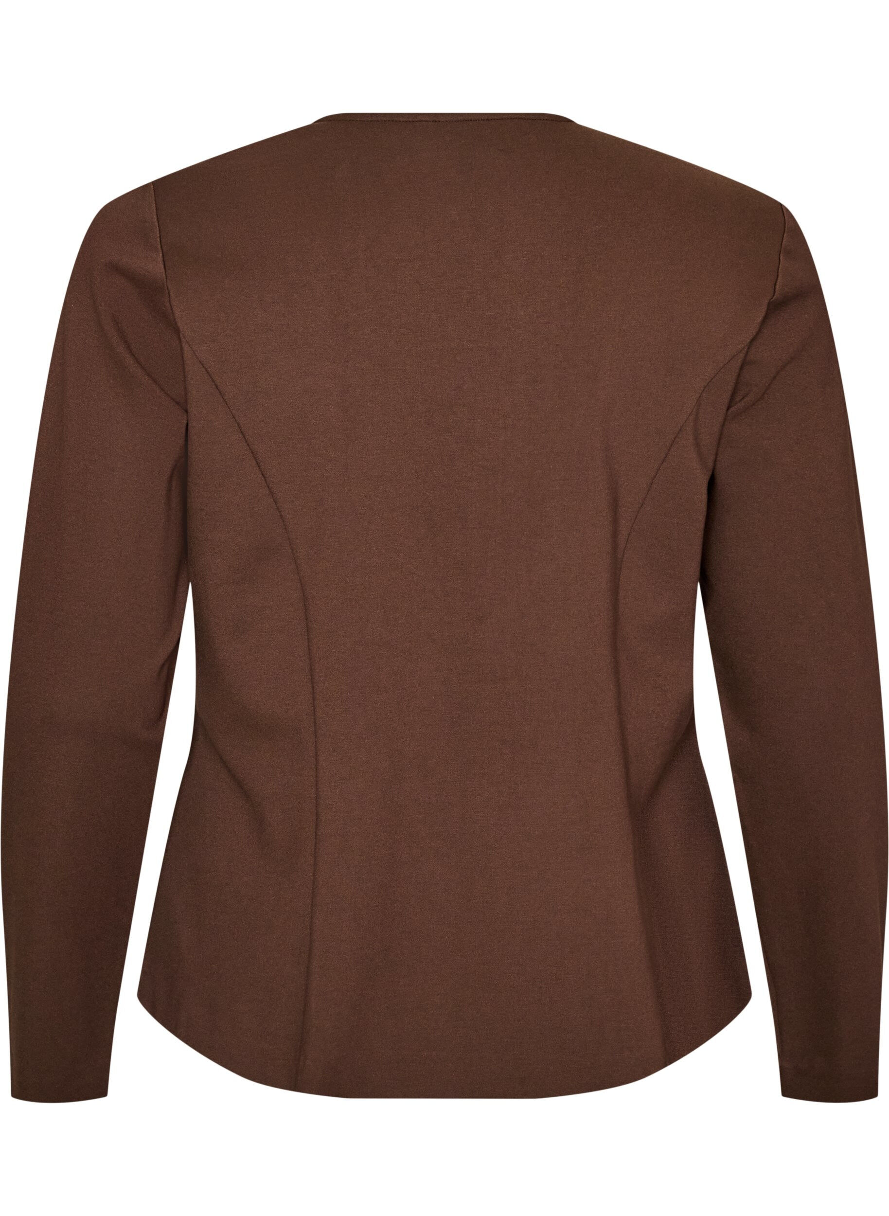 ZizziFigurn&aelig;r jerseycardigan med dekorative knapper, Brun, Packshot image number 1