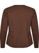 Figurn&aelig;r jerseycardigan med dekorative knapper, Brun, Packshot image number 1