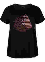 T-skjorte til trening med trykk, Black w. Copper Foil
