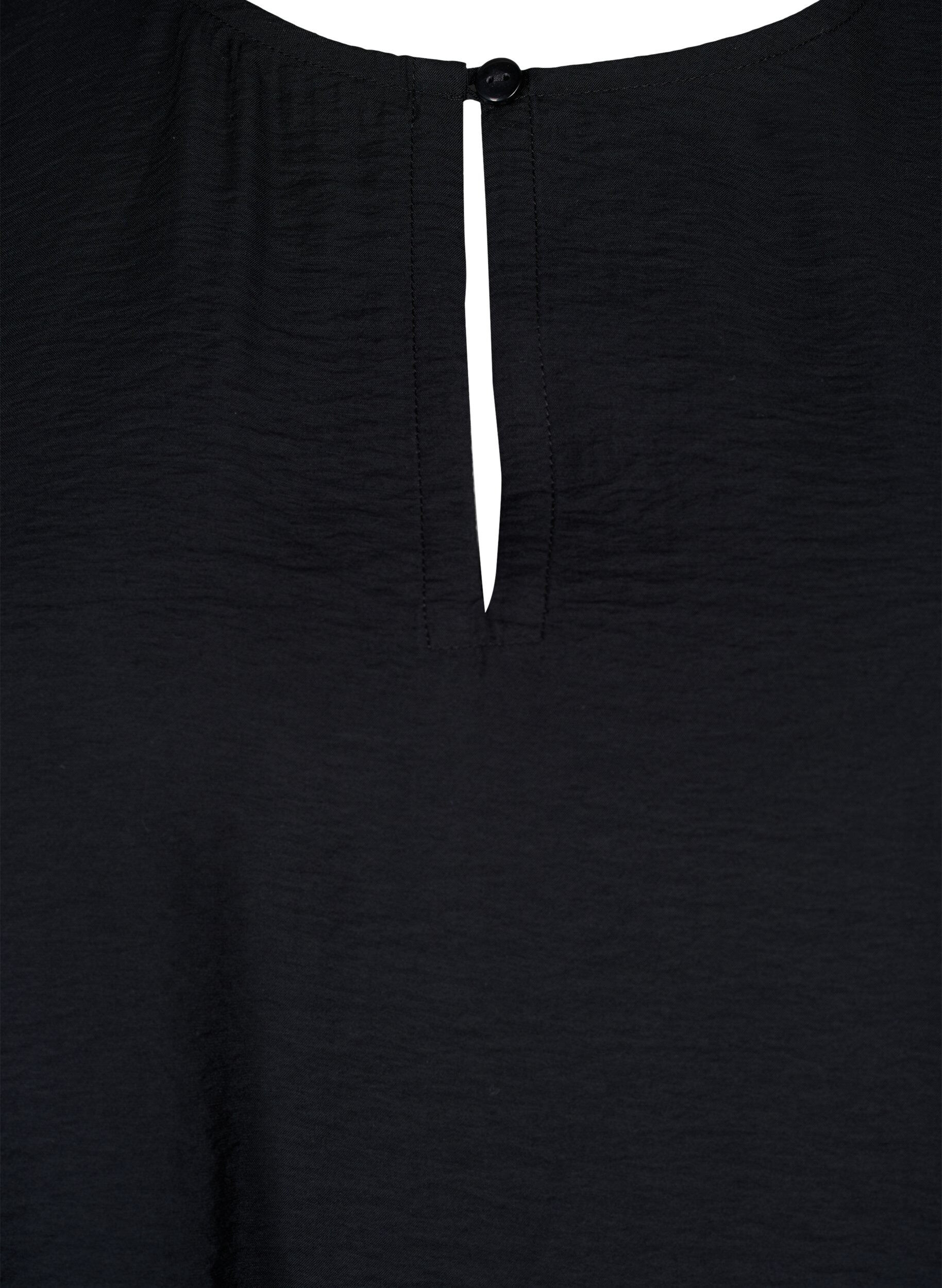 Zizzi Kortermet bluse i viskose, Black, Packshot image number 2