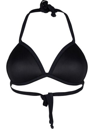 Zizzi Ensfarget trekantbikini, Svart, Packshot image number 1