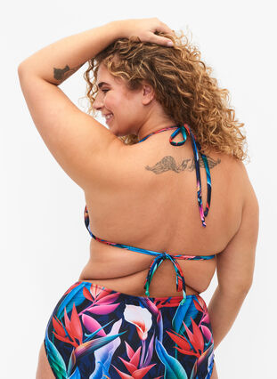 Trekantbikini med mønster , Bright Leaf, Model image number 1