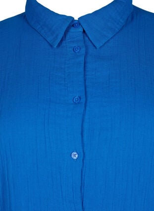 Skjorte med musselinkrage i bomull, Victoria blue, Packshot image number 2