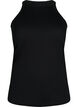 Ribbet tanktopp i bomull, Black, Packshot image number 0