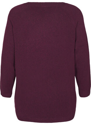 Zizzi Strikket bluse med perledetaljer, Potent P. Black Mel., Packshot image number 1