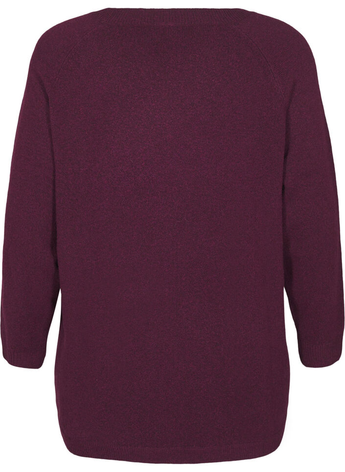 Strikket bluse med perledetaljer, Potent P. Black Mel., Packshot image number 1