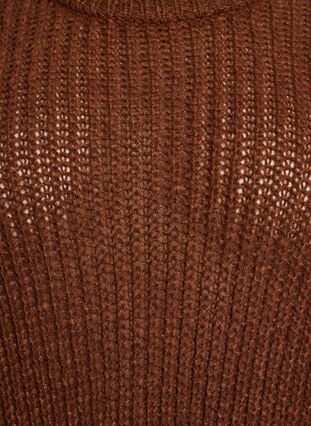 Zizzi Strikket bluse med frynser på ryggen, Tiramisu, Packshot image number 2