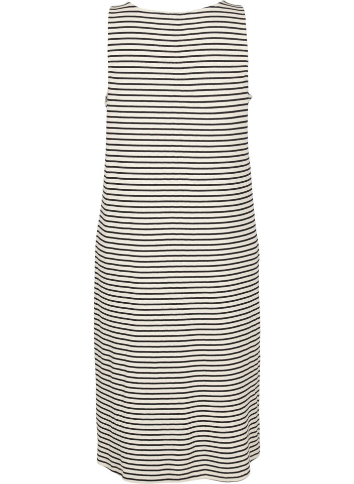Stripete midi tankkjole, White Black Stripe, Packshot