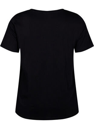 T-skjorte i bomull med motiv, Black w. Face Foil, Packshot image number 1