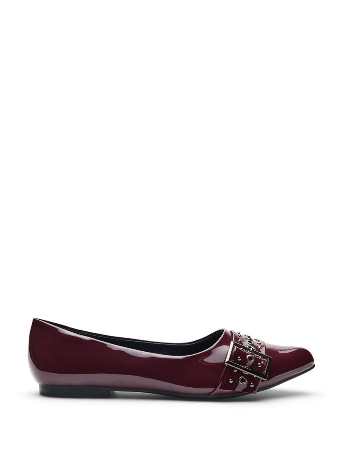 Wide fit - Ballerina med stropp og studs, Decadent Chocolate, Packshot