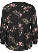 Langermet bluse med blomstertrykk, Svart, Packshot image number 1