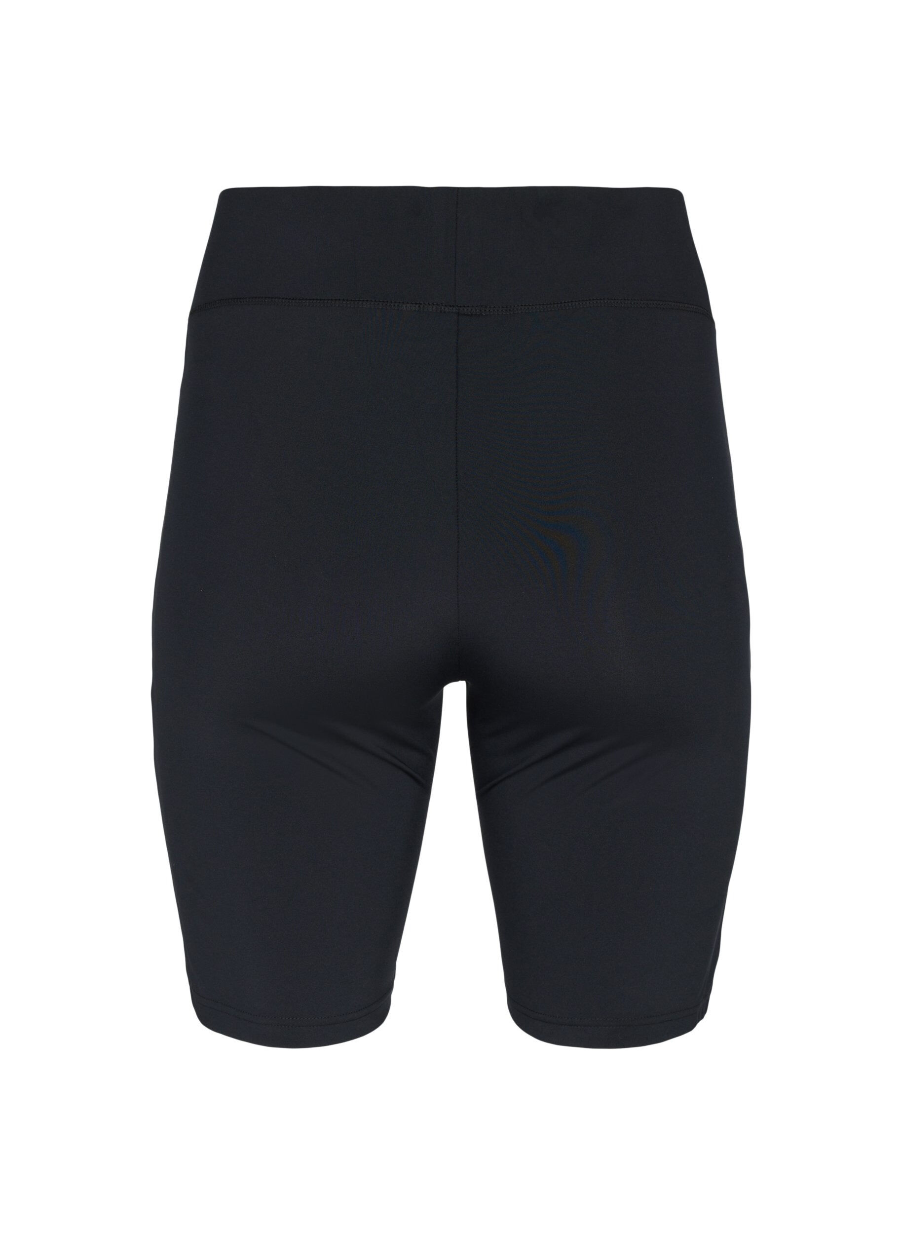 Zizzi Tettsittende treningsshorts med logo, Black, Packshot image number 1