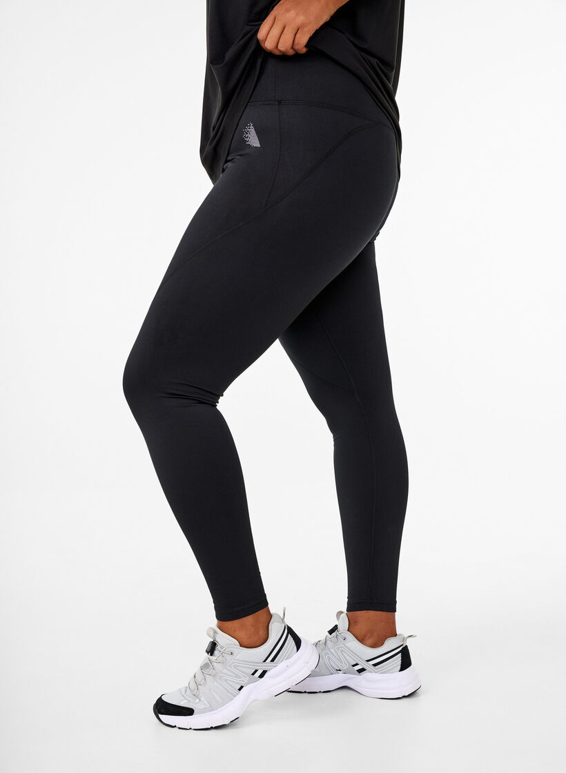 Treningstights med fleece f&ocirc;r, Svart, Model image number 0