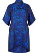 Kort jacquard-kjole med 3/4-ermer, Black Blue, Packshot image number 0