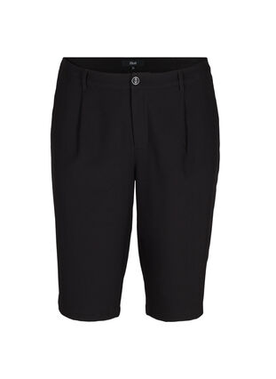 Ensfargede bermuda shorts, Black, Packshot image number 0